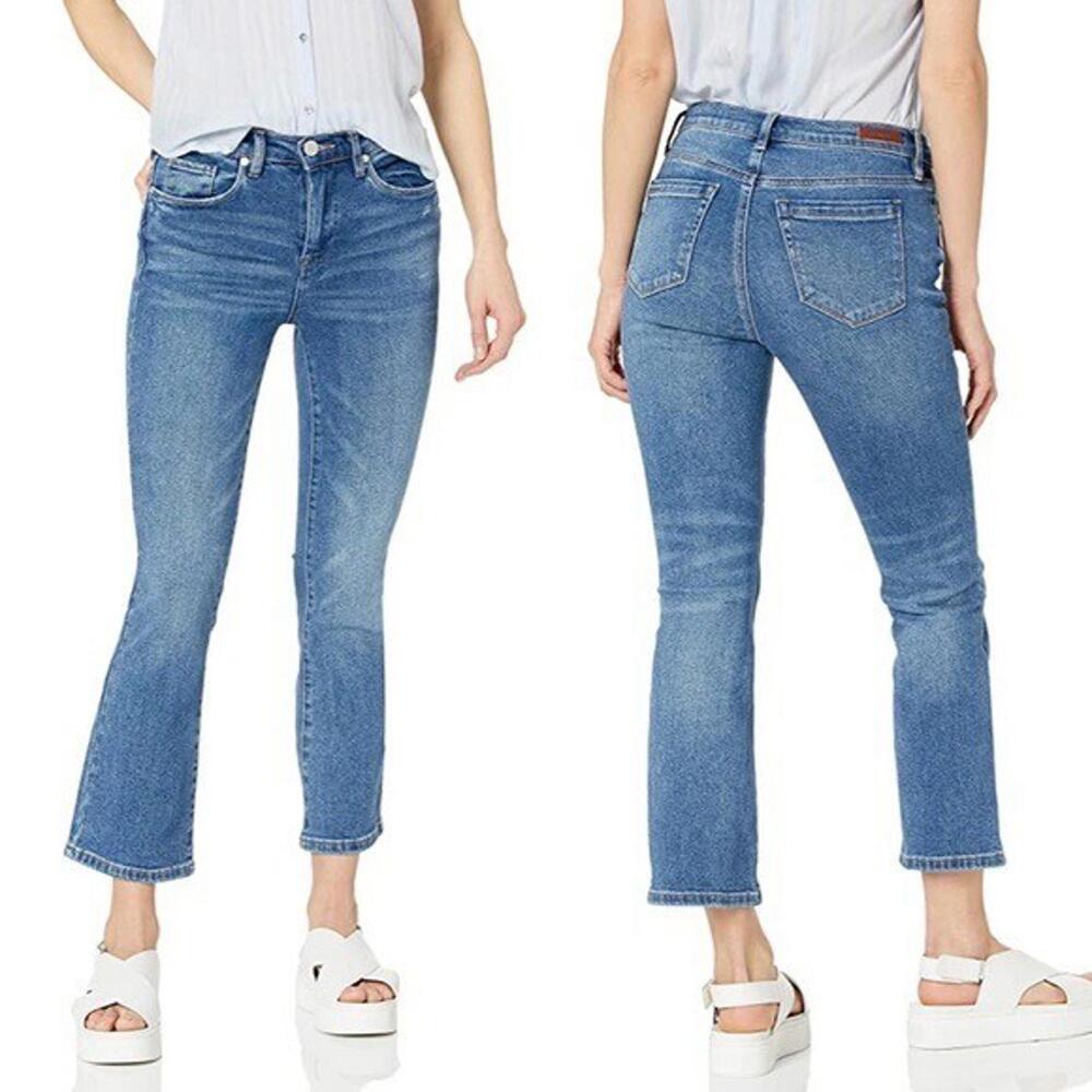 BlankNYC Women’s Size 28 Blue Denim The Vandam Hi Rise Kick Flare Cropped Jeans - Picture 11 of 11